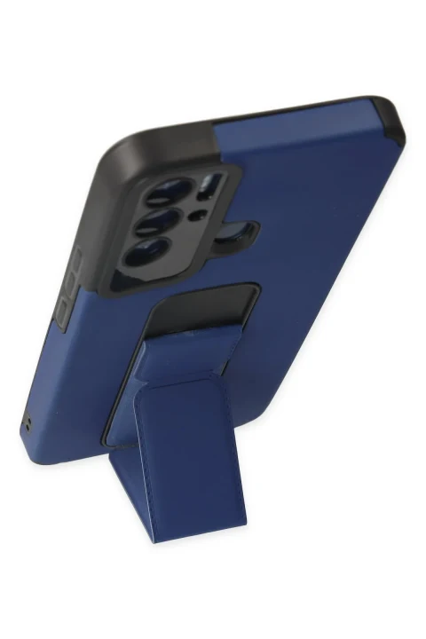 uryport Tecno Pova Neo Kılıf Mega Standlı Silikon - Mavi