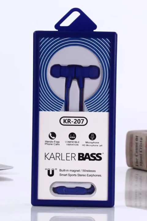 Karler Bass KR-207 Mıknatıslı Kablolu Kulaklık - Lacivert