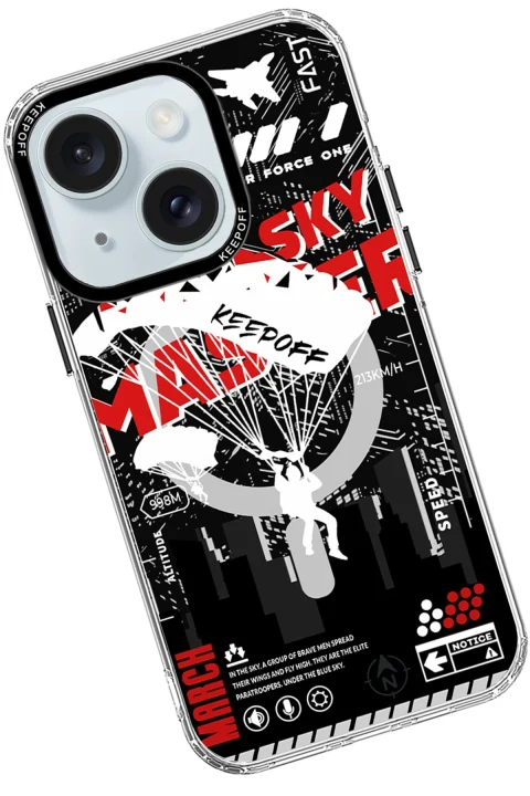 Keep Off Apple iPhone 15 Battlefield Magsafe Kapak - Airborne