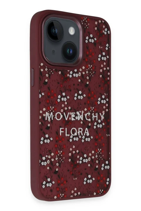 Movenchy Apple iPhone 14 Terra Desenli Kapak - Pembe - 1