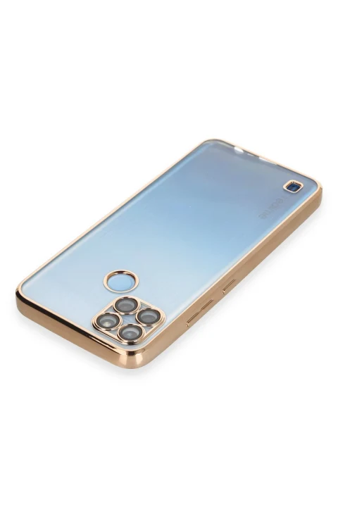 uryport Realme C25Y Kılıf Razer Lensli Silikon - Gold