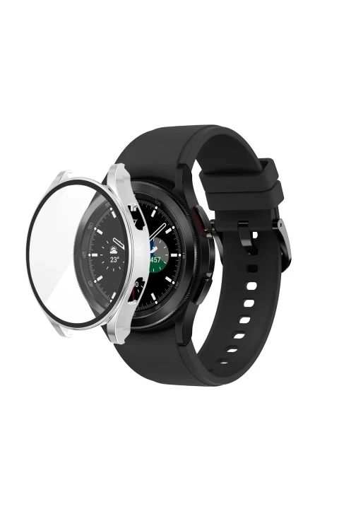 uryport Watch 4 46mm Wall Camlı Kasa Ekran Koruyucu - Gümüş