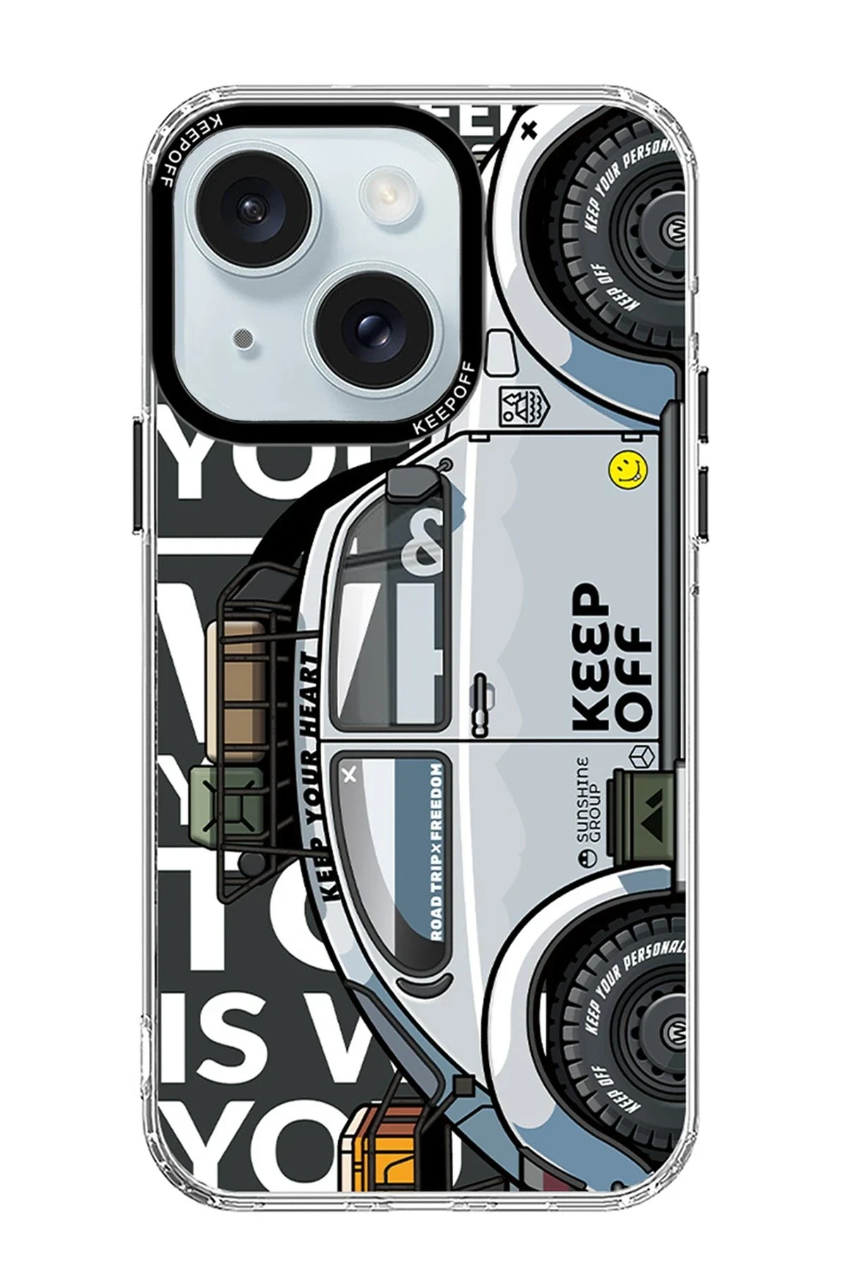 Keep Off Apple iPhone 15 Cross Country Travel Magsafe Kapak - Snow