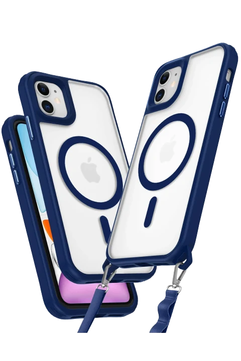 uryport Apple iPhone 11 Kılıf Enka Magsafe Silikon Kılıf - Lacivert