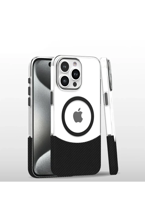 Joko Apple iPhone 16 Pro Max Carbon Puzzle Magsafe Kapak - Siyah
