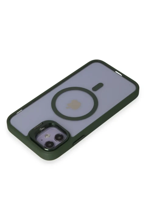 Joko Apple iPhone 11 Kılıf Roblox Lens Magsafe Standlı Kapak - Koyu Yeşil