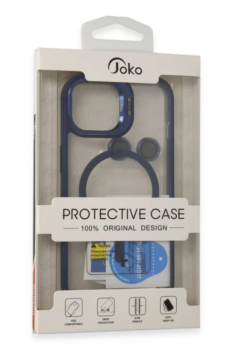 Joko Apple iPhone 15 Kılıf Roblox Lens Magsafe Standlı Kapak - Lacivert