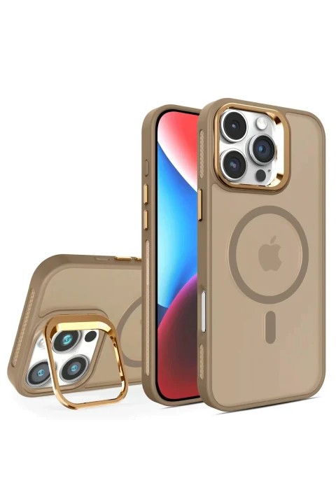Joko Apple iPhone 16 Pro Flet Lens Magsafe Kapak - Kahverengi