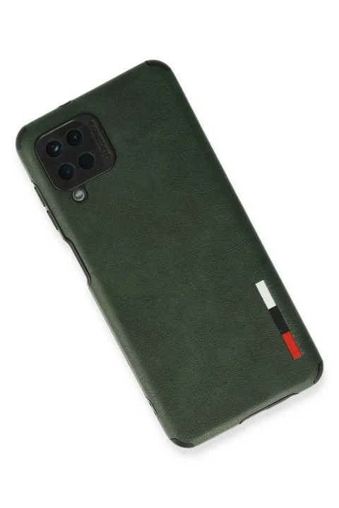 uryport Samsung Galaxy A12 Kılıf Loop Deri Silikon - Yeşil