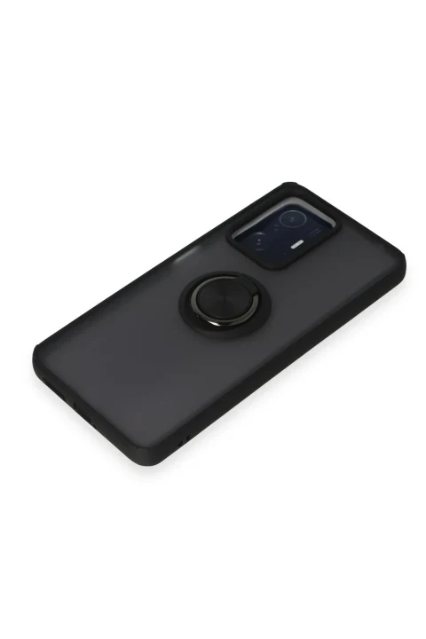 uryport Xiaomi Mi 11T Pro Kılıf Montreal Yüzüklü Silikon Kapak - Siyah
