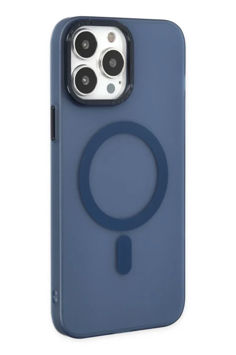 uryport Apple iPhone 14 Pro Max Kılıf Lodos Magneticsafe Mat Kapak - Mavi
