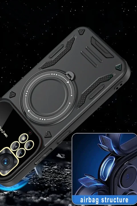 uryport Xiaomi Redmi Note 12 Pro 4G Kılıf Joy Lens Standlı Kapak - Kırmızı