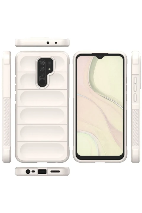 uryport Xiaomi Redmi 9 Kılıf Optimum Silikon - Krem