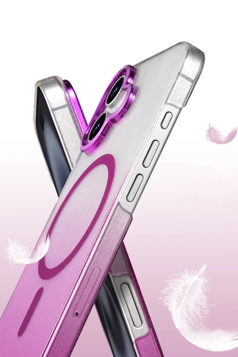uryport Apple iPhone 16 Glossy Magsafe Kapak - Mavi