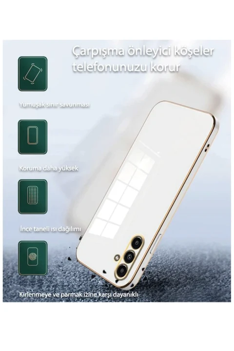 uryport Samsung Galaxy A16 5G Kılıf Volet Silikon - Beyaz