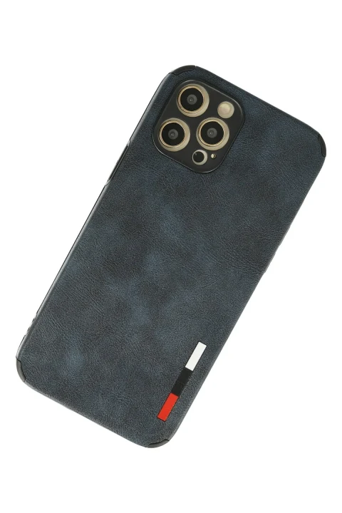 uryport Apple iPhone 12 Pro Max Kılıf Loop Deri Silikon - Lacivert