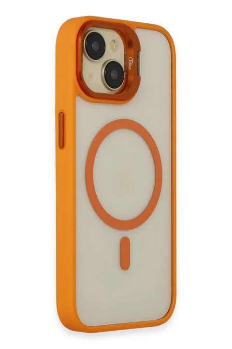 Joko Apple iPhone 15 Kılıf Roblox Lens Magsafe Standlı Kapak - Turuncu