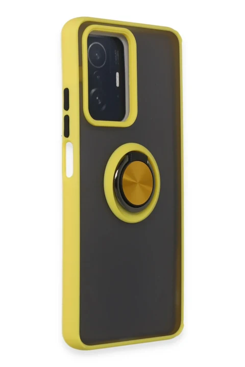 uryport Xiaomi Mi 11T Pro Kılıf Montreal Yüzüklü Silikon Kapak - Sarı