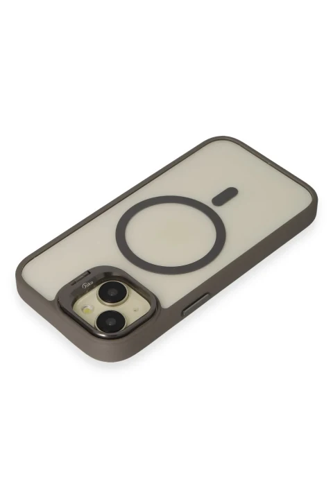 Joko Apple iPhone 15 Kılıf Roblox Lens Magsafe Standlı Kapak - Titan Gri