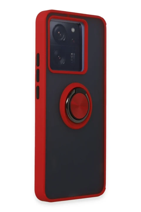 uryport Xiaomi Mi 13T Kılıf Montreal Yüzüklü Silikon Kapak - Kırmızı