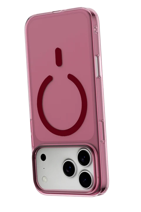 uryport Apple iPhone 18 Pro Max Combo Sert Şeffaf Magsafe Kapak - Bordo