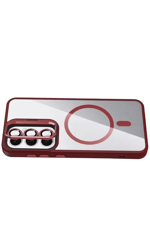 Joko Samsung Galaxy S25 FE Remim Lensli Magsafe Standlı Kapak - Bordo