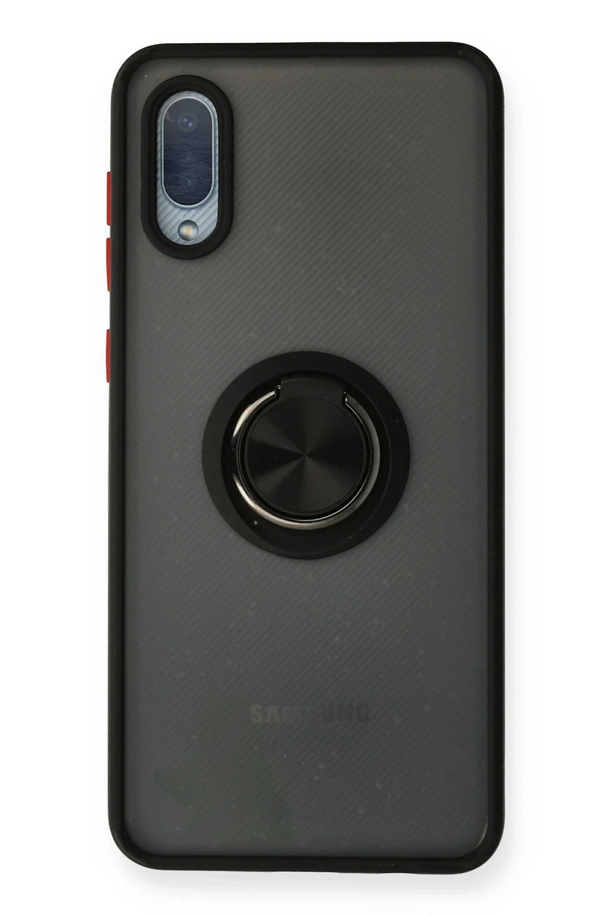 uryport Samsung Galaxy A02 Kılıf Montreal Yüzüklü Silikon Kapak - Siyah