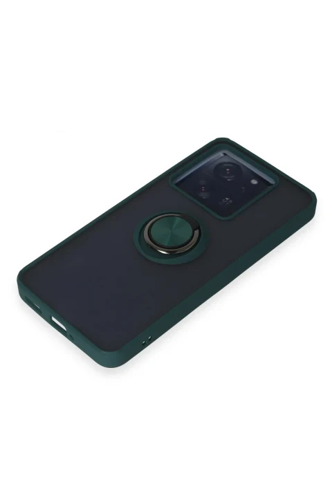 uryport Xiaomi Mi 13T Kılıf Montreal Yüzüklü Silikon Kapak - Yeşil