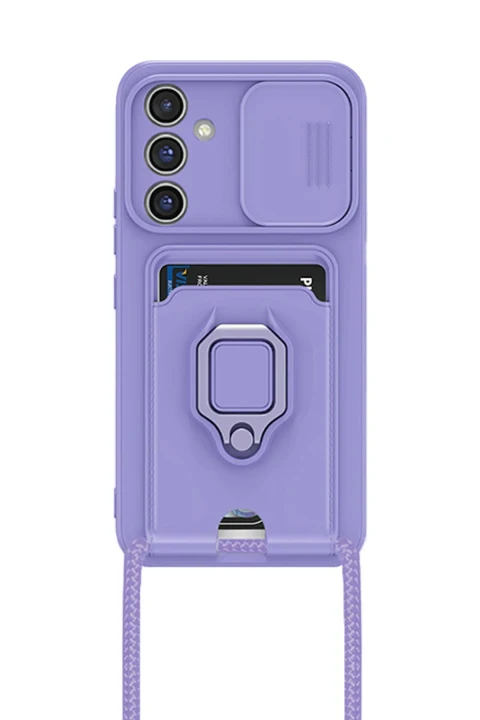 uryport Samsung Galaxy A56 Kılıf Zuma Kartvizitli Yüzüklü Silikon - Lila