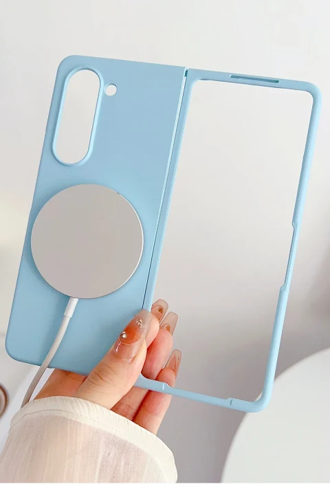 uryport Samsung Galaxy Z Fold 5 Kılıf Mata Fold Kapak - Lacivert