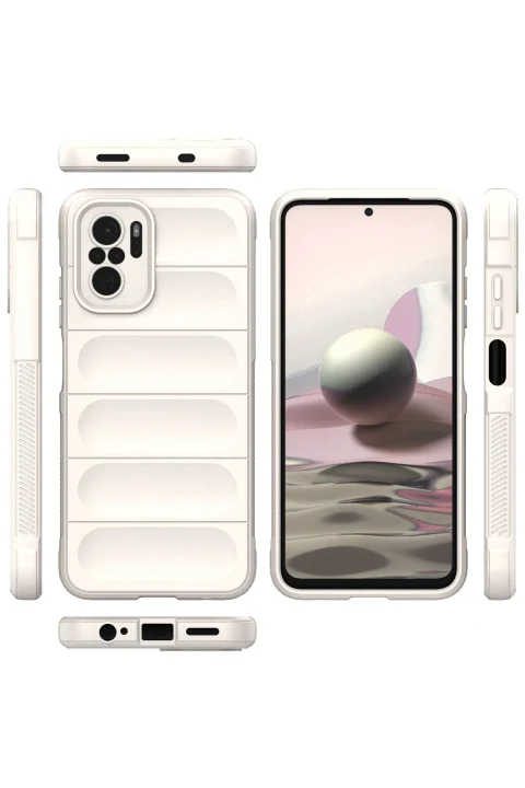 uryport Xiaomi Redmi Note 10 Kılıf Optimum Silikon - Krem