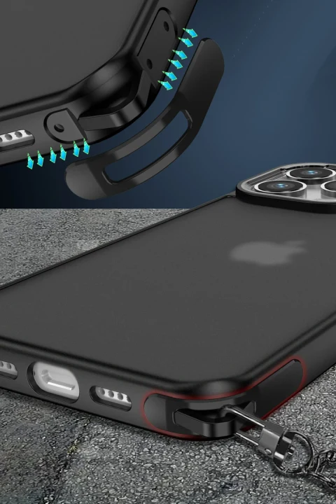 uryport Apple iPhone 12 Kılıf Elegant Kapak - Titan Gri