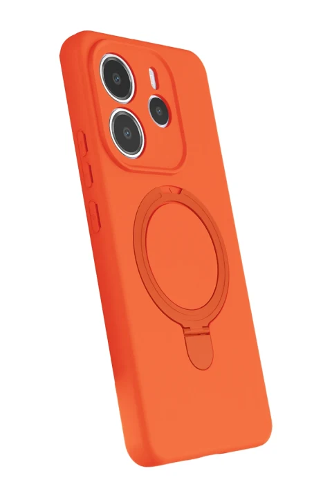 uryport Xiaomi Redmi Note 14 4G Regal Magsafe Standlı Kapak - Turuncu