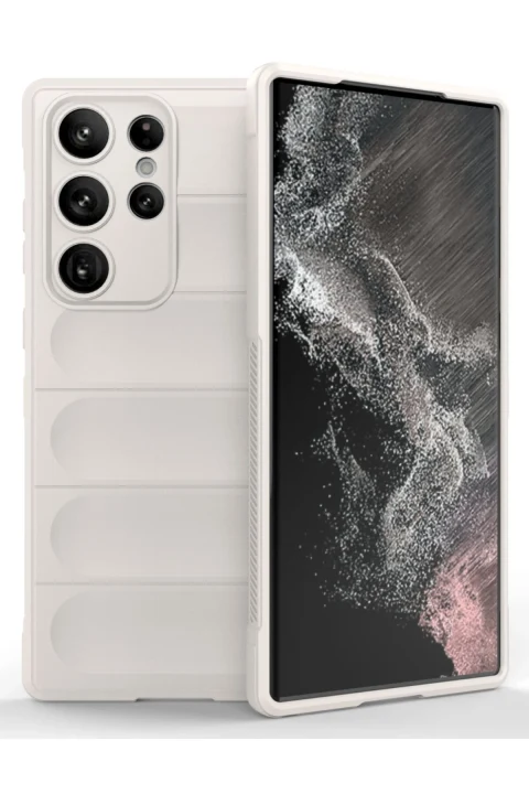 uryport Samsung Galaxy S23 Ultra Kılıf Optimum Silikon - Krem