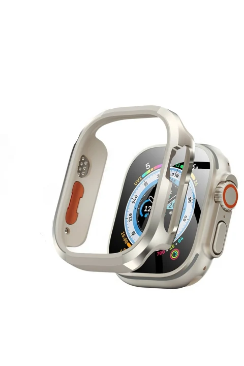 Movenchy Apple Watch Ultra 49mm Movenchy MO-WT3 Alüminyum Kasa Koruyucu - Yıldız Işığı