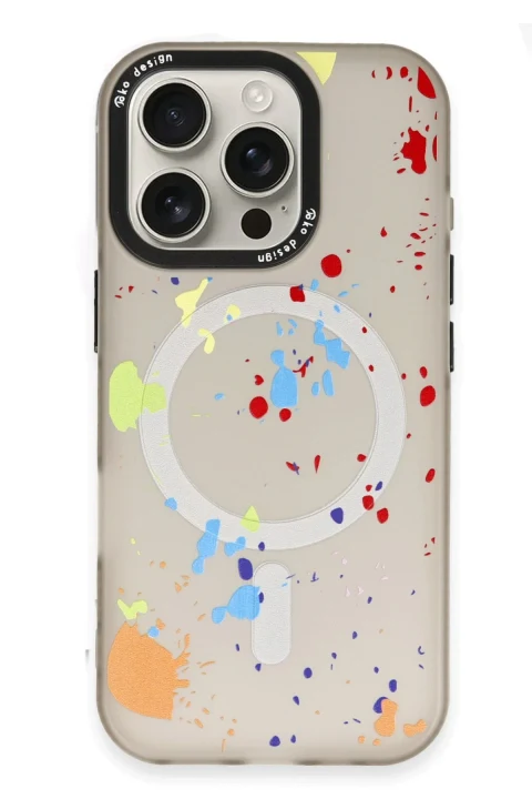 Joko Apple iPhone 16 Pro Colorful Magsafe Kapak - Titan Gri