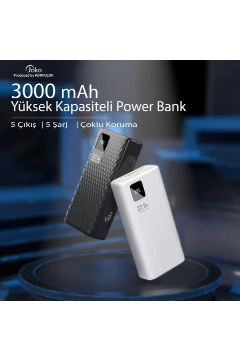 Konfulon A26Q Powerbank 30.000 mAh PD 20W Hızlı Şarj - Beyaz