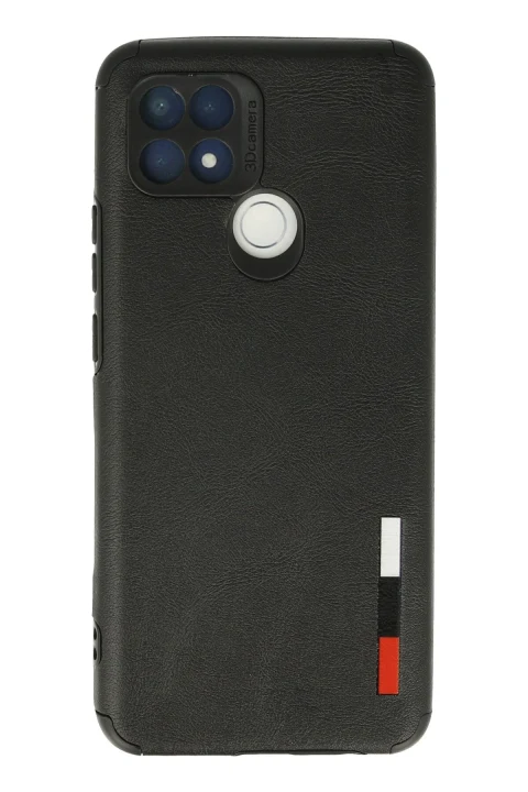 uryport Oppo A15 Kılıf Loop Deri Silikon - Siyah