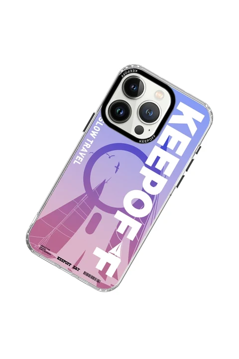 Keep Off Apple iPhone 15 Pro Summer Travel Magsafe Kapak - Quiet Wandering