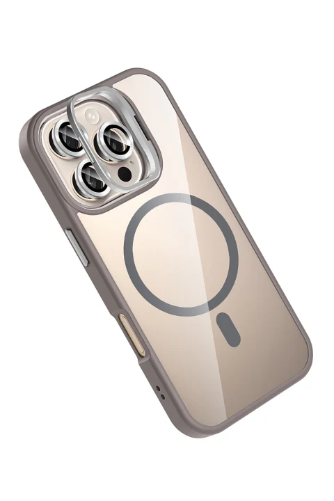Joko Apple iPhone 16 Pro Remim Lensli Magsafe Standlı Kapak - Titan Gri