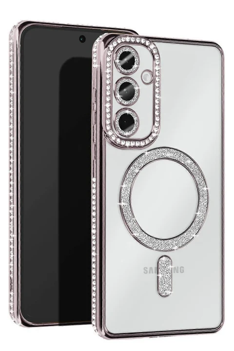 uryport Samsung Galaxy S25 Plus Kılıf Joke Simli Magneticsafe Kılıf - Gümüş