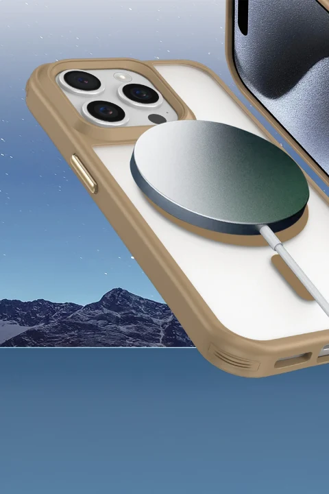 uryport Apple iPhone 16 Pro Kılıf Enka Magsafe Silikon Kılıf - Titan Gri