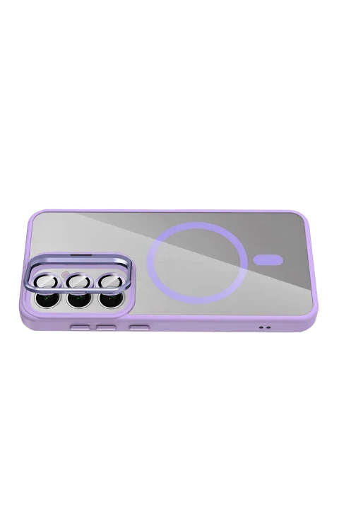 Joko Samsung Galaxy S25 Remim Lensli Magsafe Standlı Kapak - Lila