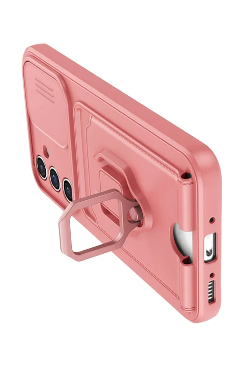 uryport Samsung Galaxy A26 Kılıf Zuma Kartvizitli Yüzüklü Silikon - Pembe