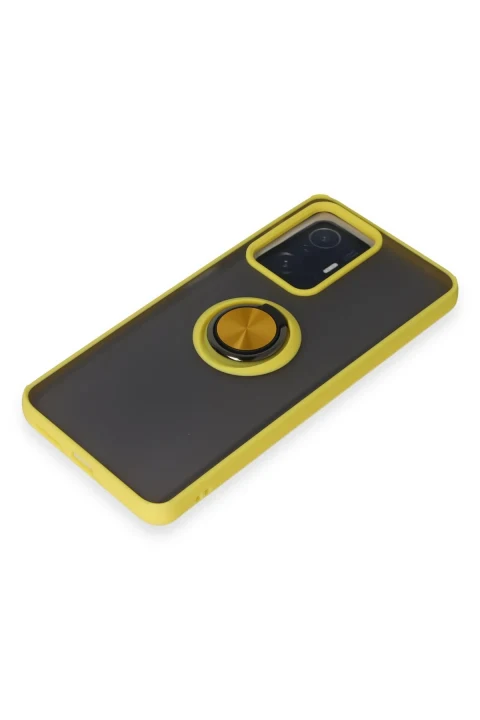 uryport Xiaomi Mi 11T Pro Kılıf Montreal Yüzüklü Silikon Kapak - Sarı