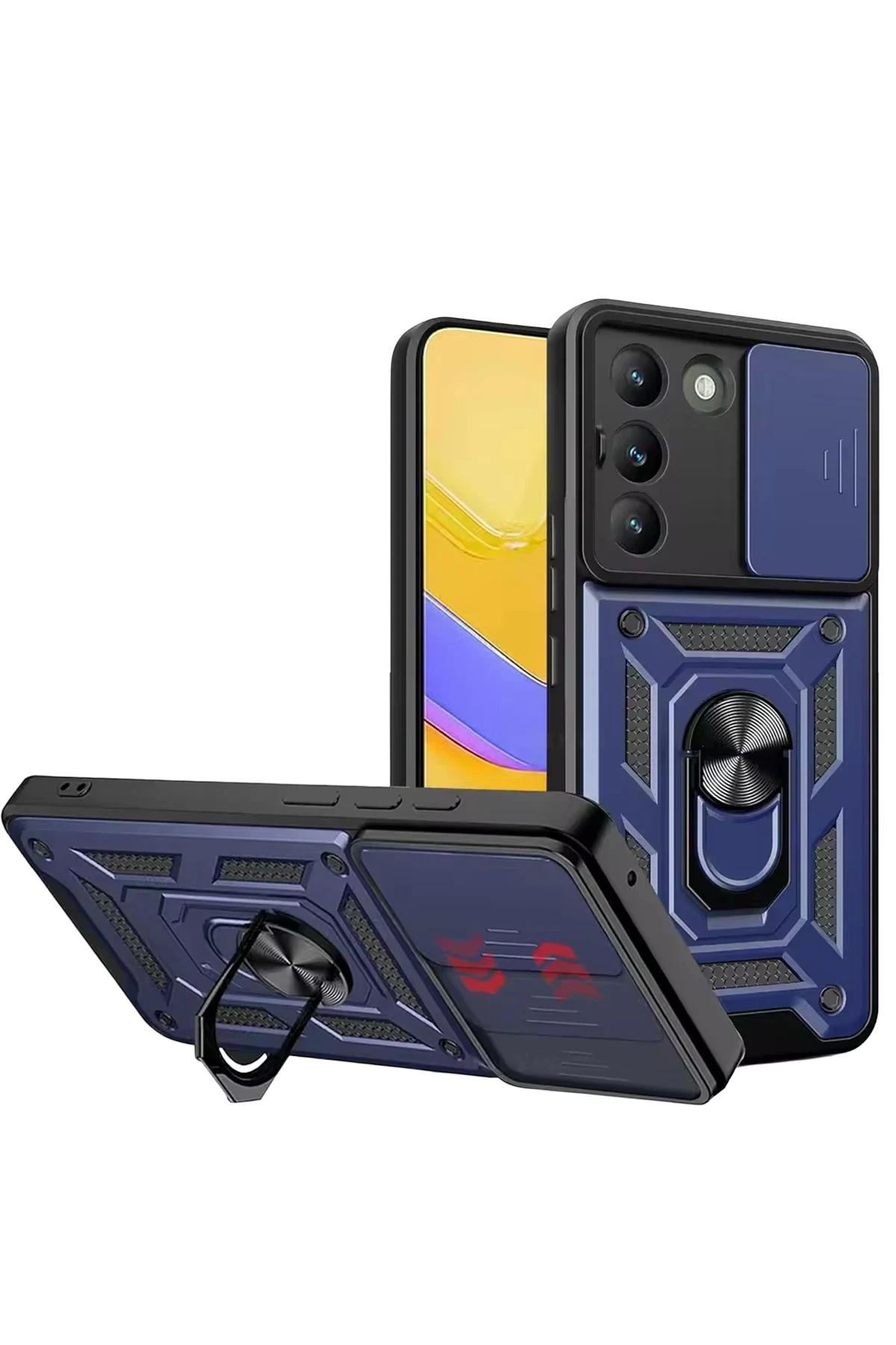 uryport Vivo V30 Lite 4G Pars Lens Yüzüklü Silikon - Lacivert