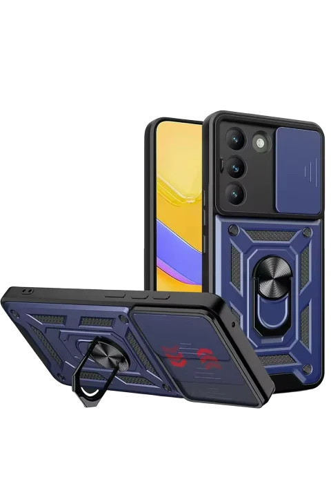 uryport Vivo V30 Lite 4G Pars Lens Yüzüklü Silikon - Lacivert
