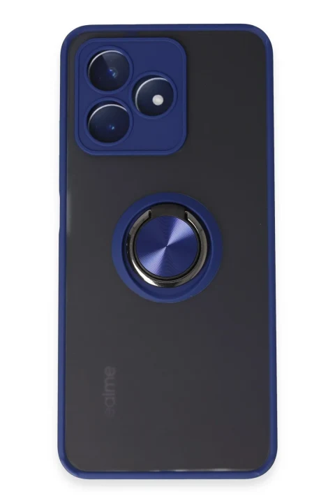 uryport Realme C53 Kılıf Montreal Yüzüklü Silikon Kapak - Lacivert