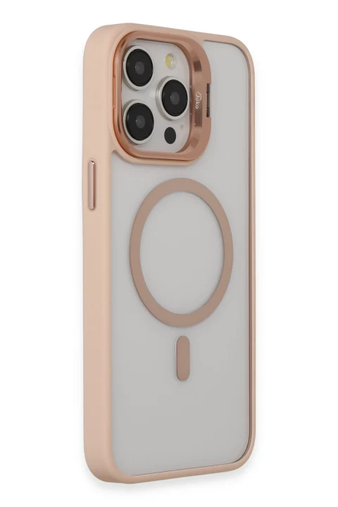 Joko Apple iPhone 15 Pro Kılıf Roblox Lens Magsafe Standlı Kapak - Pudra