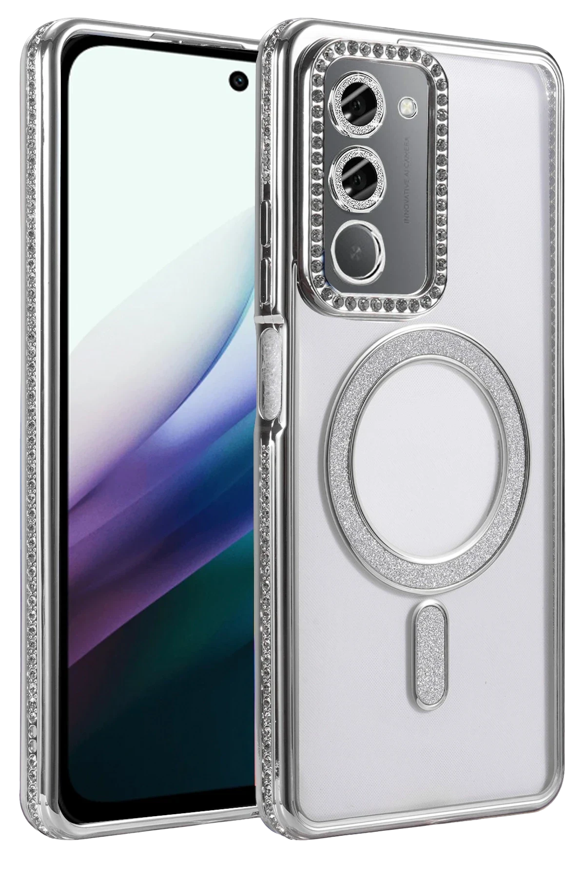 uryport Xiaomi Redmi 15 4G Joke Simli Magneticsafe Kılıf - Gümüş